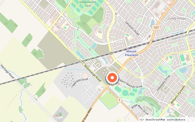 Map showing the location of Daniels MPV2 in Brampton