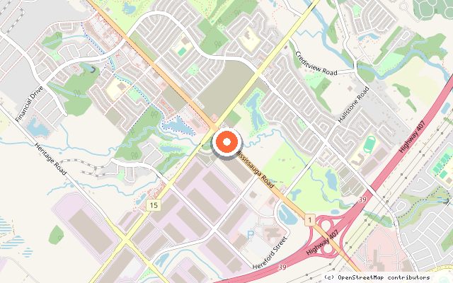 Map showing the location of Reva at Westfield in Brampton