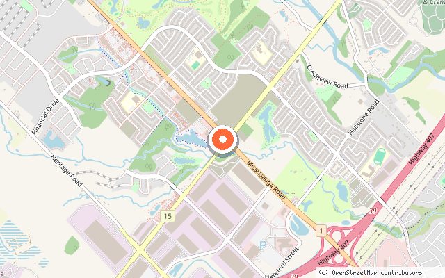Map showing the location of Westfield in Brampton