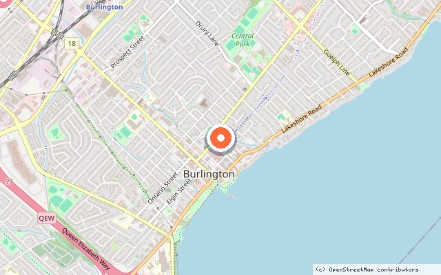 Map showing the location of Martha James Condominiums in Burlington