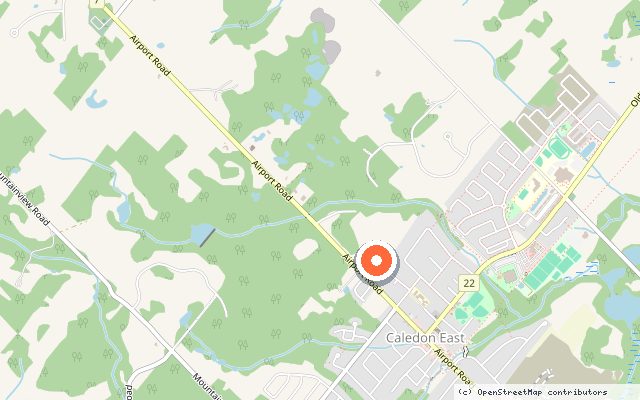 Map showing the location of Highlands in Caledon