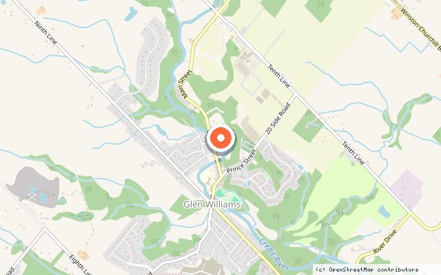 Map showing the location of Canvas Hill in Georgetown