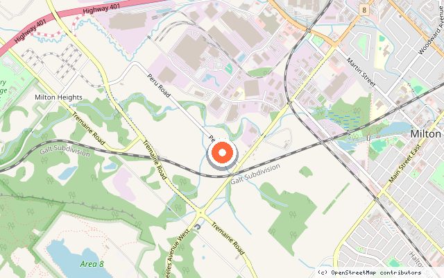 Map showing the location of Panorama in Milton