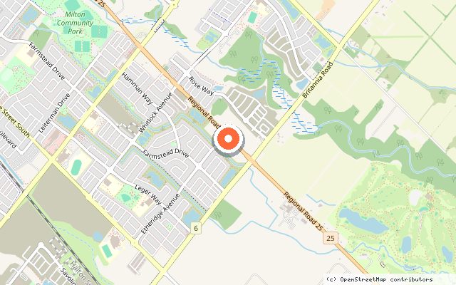 Map showing the location of The Laurels in Milton