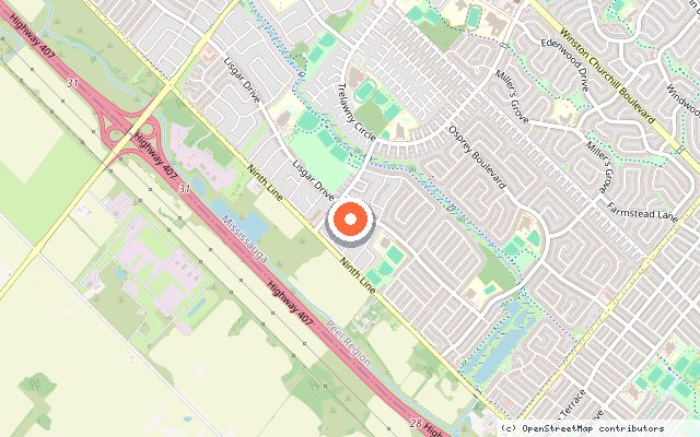 Map showing the location of Novella in Mississauga