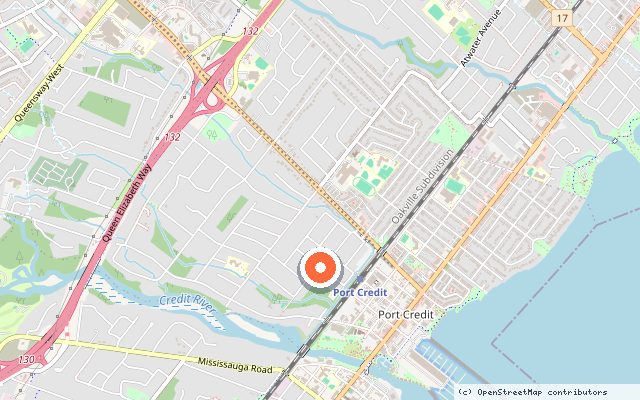 Map showing the location of The Lake House in Mississauga