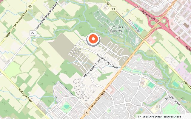 Map showing the location of ClockWork at Upper Joshua Creek in Oakville