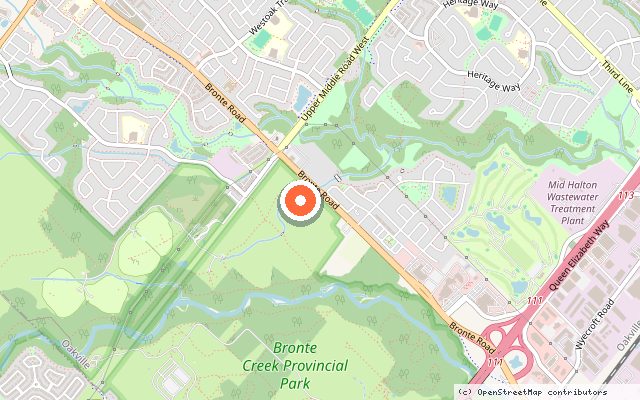 Map showing the location of Fernbrook Towns in Oakville