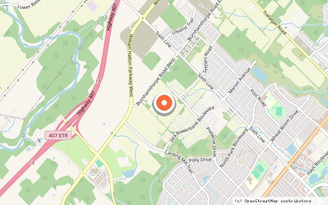 Map showing the location of Ivy Rouge in Oakville