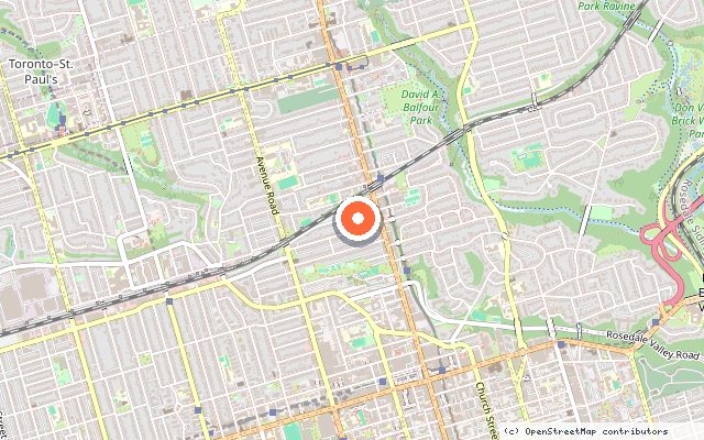 Map showing the location of 1 Marlborough in Toronto