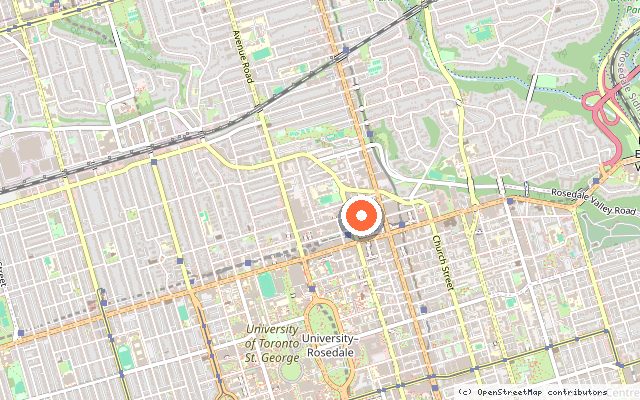 Map showing the location of 33 Yorkville in Toronto