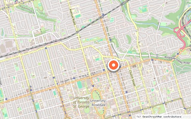 Map showing the location of 8 Cumberland in Toronto