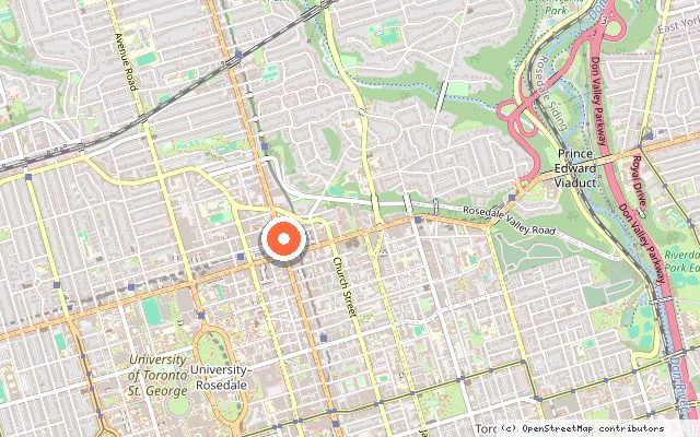 Map showing the location of Adagio in Toronto