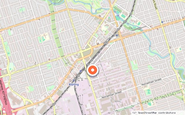 Map showing the location of Arcadia District in Toronto