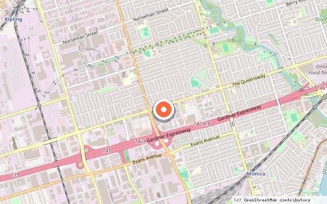 Map showing the location of BLVD.Q in Toronto