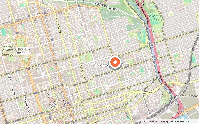 Map showing the location of Daniels on Parliament in Toronto
