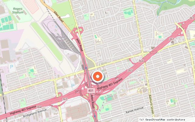 Map showing the location of Express 2 Condos in Toronto