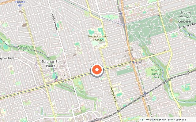 Map showing the location of Forest Hill Private Residences in Toronto