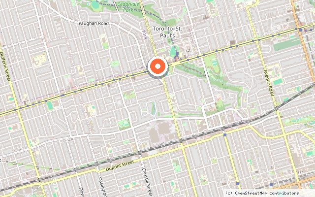 Map showing the location of Forêt Forest Hill in Toronto