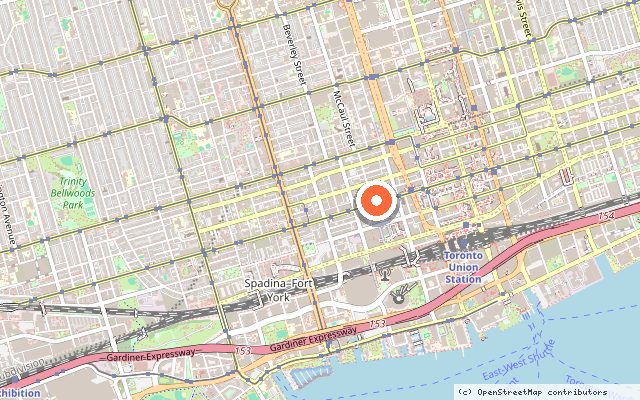 Map showing the location of Forma in Toronto