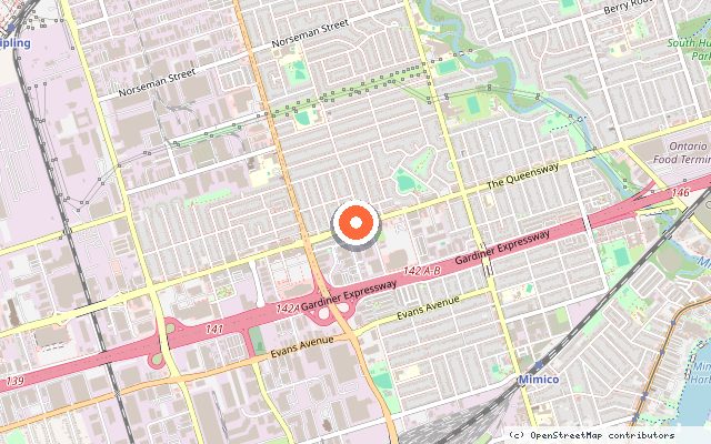 Map showing the location of Kazmir in Toronto