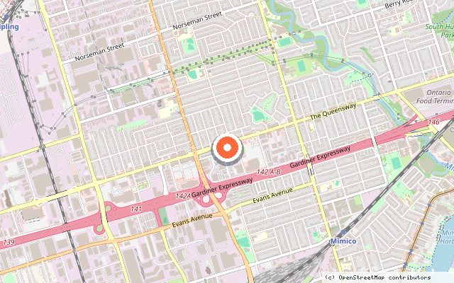 Map showing the location of Maxium in Toronto