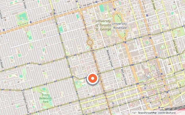Map showing the location of MRKT Alexandra Park in Toronto