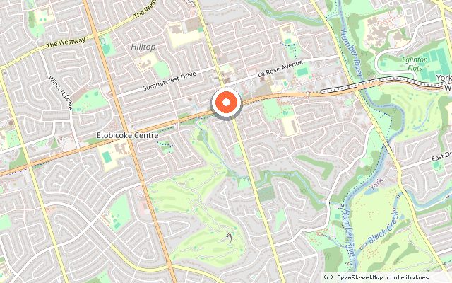 Map showing the location of Notting Hill Condominiums in Toronto