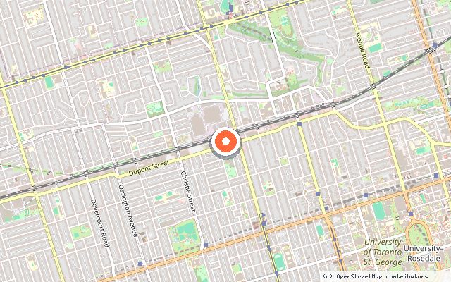 Map showing the location of Oscar Residences in Toronto
