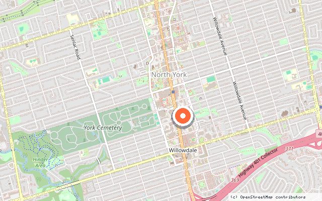 Map showing the location of Pearl Place Condos in Toronto