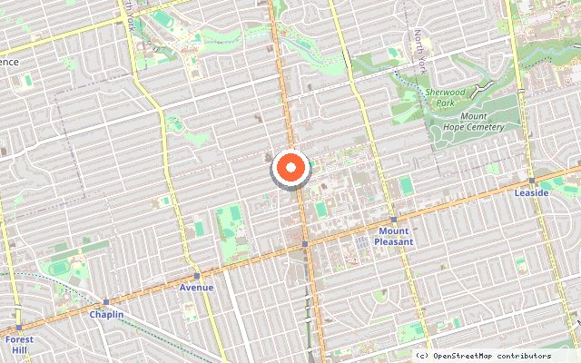 Map showing the location of The Capitol in Toronto
