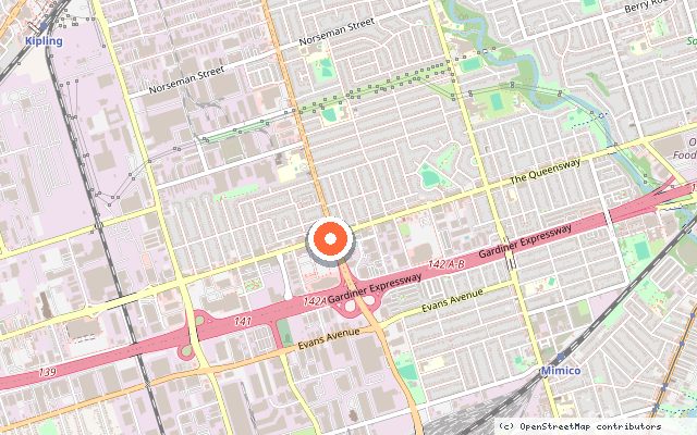 Map showing the location of Verge in Toronto