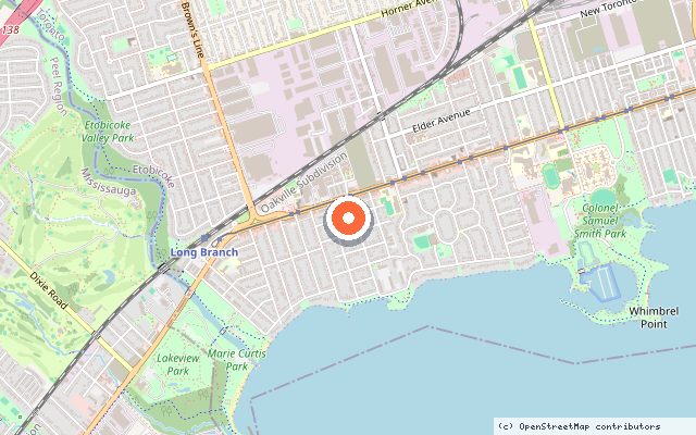 Map showing the location of Westshore in Toronto
