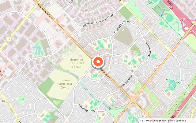 Map showing the location of Above Condos in Mississauga