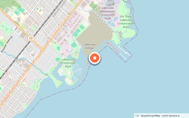 Map showing the location of South Banks in Mississauga