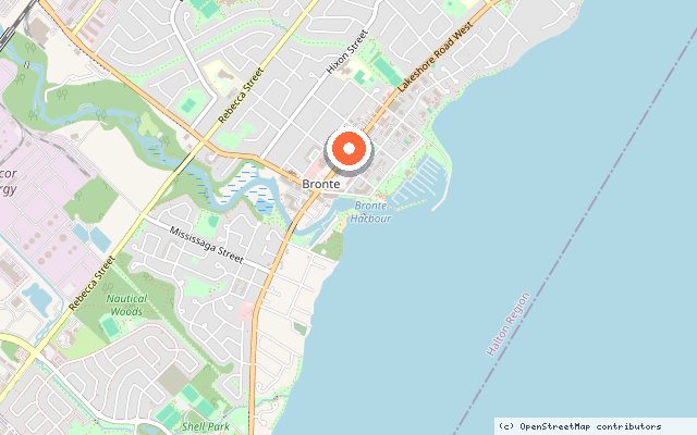 Map showing the location of Claystone in Oakville