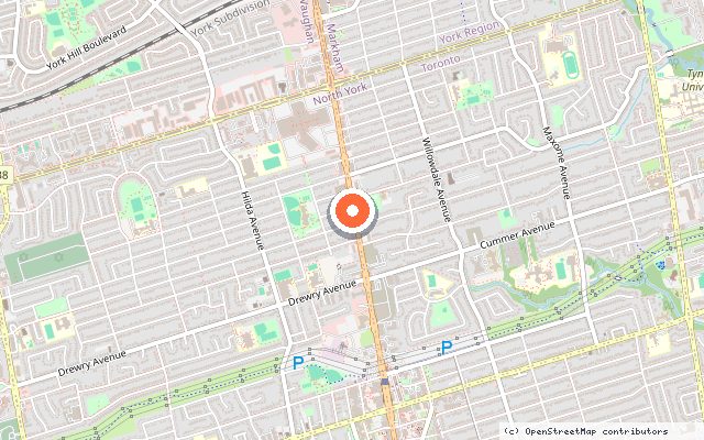 Map showing the location of 6080 Yonge in Toronto