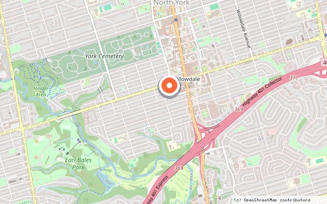 Map showing the location of NorthCore Condos in Toronto